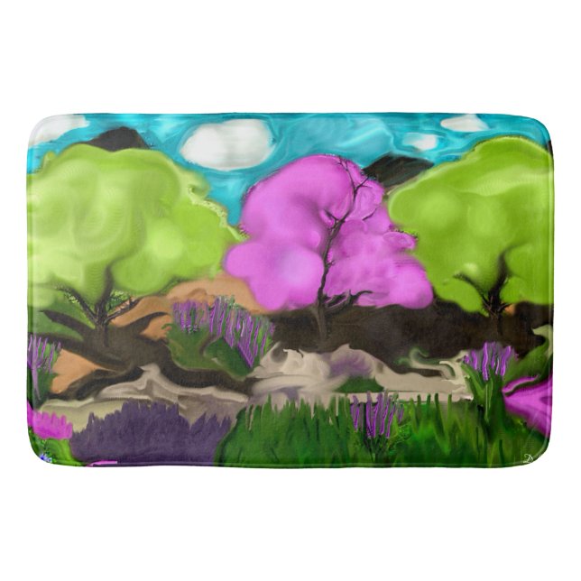 Cotton Candy Abstrakt Art Badrumsmatta (Framsidan)