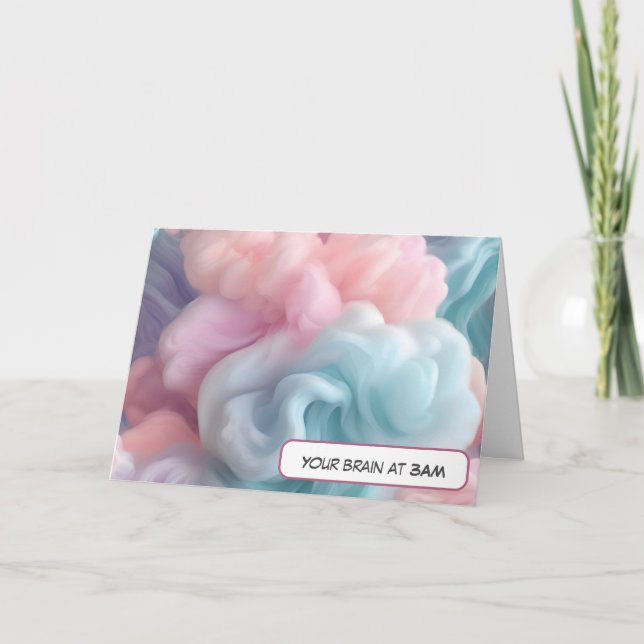 Cotton Candy Brain for Insomnia Humor Kort (Framsida)