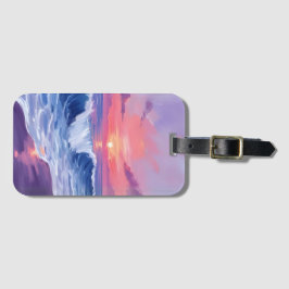 Cotton Candy Cove | Rosa Ocean Vattenfärg Målad Bagagebricka