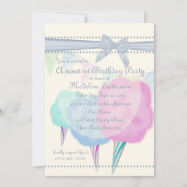 Cotton Candy Fair Birthday Inbjudningar