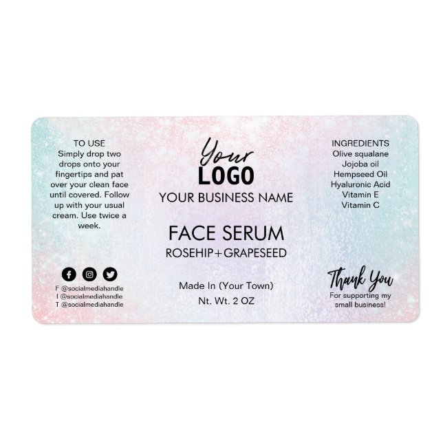 Cotton Candy Färgad Ansikte Serum Fraktsedel (Framsidan)