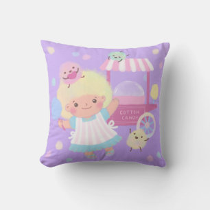 Cotton Candy Girl med Sweet Fluffy Monsters Kudde