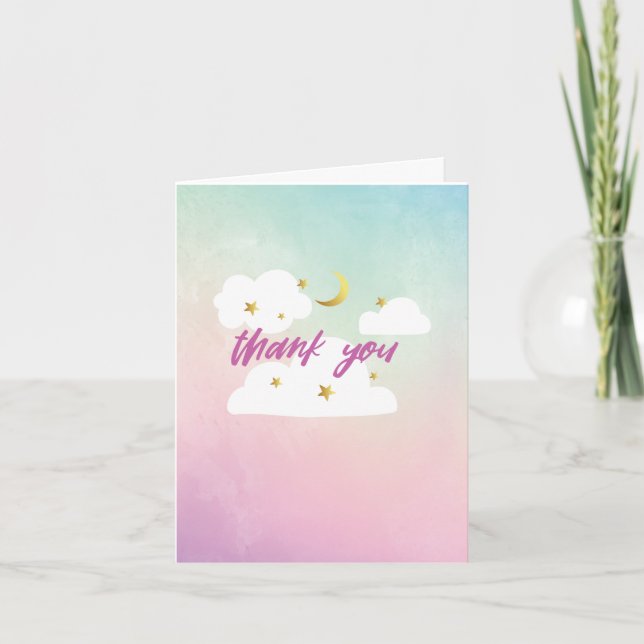 Cotton Candy Himmel Tack Cards Kort (Framsida)