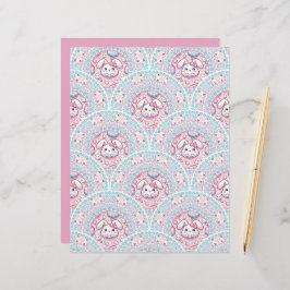 Cotton Candy Kawaii Bunny Mandala Art Deco Papper