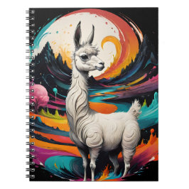 "Cotton Candy Llama" Art Spiral Notebook Anteckningsbok