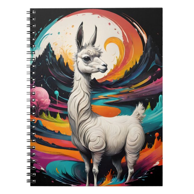 "Cotton Candy Llama" Art Spiral Notebook Anteckningsbok (Framsidan)