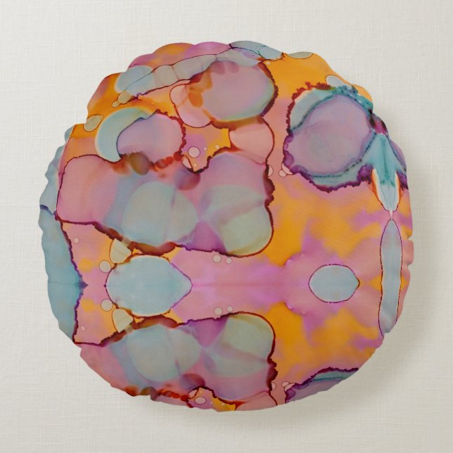 Cotton Candy Mirage Rund Kudde (Framsidan)