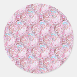 Cotton Candy Mönster Sticker Runt Klistermärke