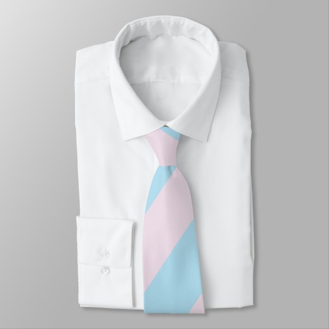 Cotton Candy Pink and Blue Striped Men's Tie Slips (Bunden)