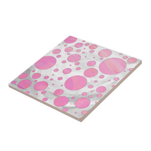 Cotton Candy Rosa Polka Dot Kakelplatta