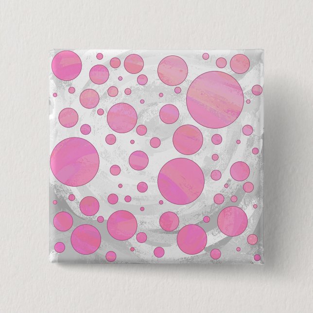 Cotton Candy Rosa Polka Dot Knapp (Framsida)