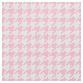 Cotton Candy Rosa, White Houndstooth Mönster #2M Tyg