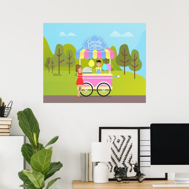Cotton Candy Street Food Poster (Skapare uppladdad)