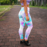 Cotton Candy Tie Dye Mönster Leggings<br><div class="desc">lila av roligt och design av blåfärgningsfärger.</div>