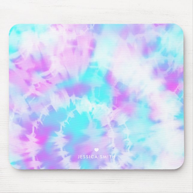Cotton Candy Tie Dye Mönster Personlig Musmatta (Framsidan)