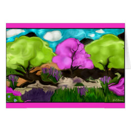 Cotton Candy Tress Abstrakt Art Hälsningskort