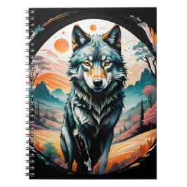 "Cotton Candy Wolf" Art Spiral Notebook Anteckningsbok