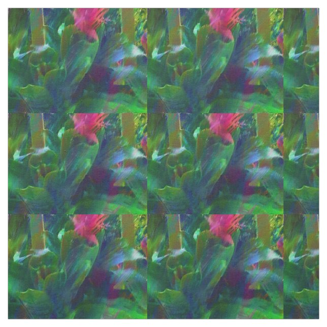 Cotton Fabric Gorgous Tropical Flowers Tyg (Provkarta)