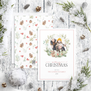 Cotton Greenery Wandey God jul Photo Holid Julkort