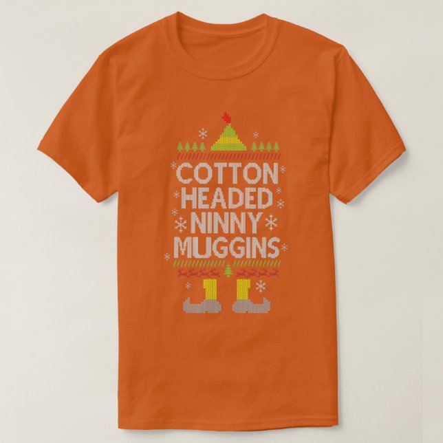 Cotton Heathrowung Ninny Muggins Funny Jul Elf T Shirt (Design framsida)