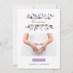 Cotton Lavender Photo Gravid Meddelande