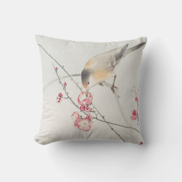 COTTON PILLOW PERSONLIG INITIAL JAPANESE BIRD KUDDE