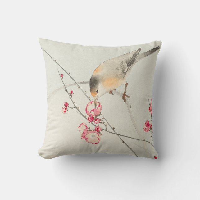 COTTON PILLOW PERSONLIG INITIAL JAPANESE BIRD KUDDE (Framsida)