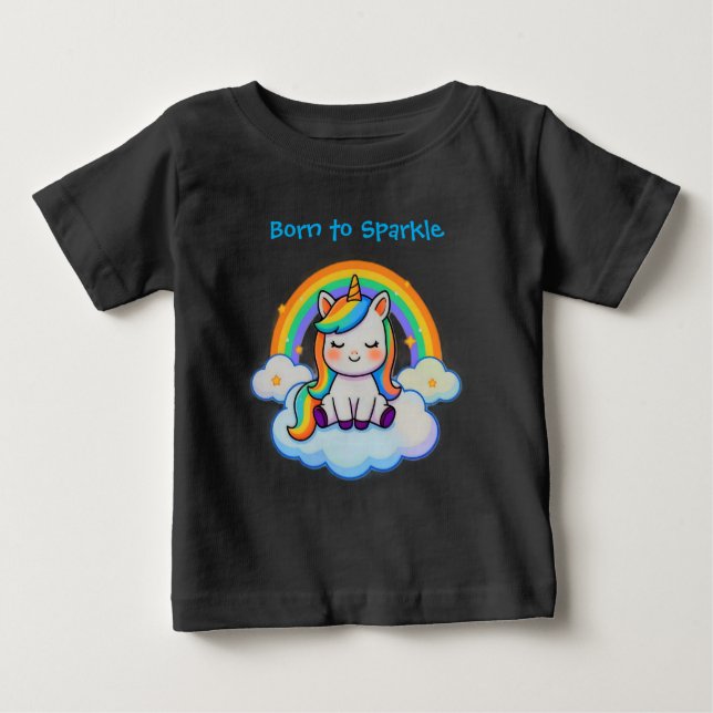 Cotton Tee- Trendy Unicorn  T Shirt (Framsida)