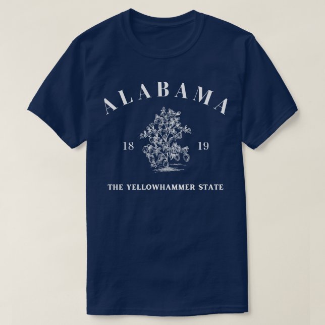 Cotton Träd Alabama-staten på Mörk T Shirt (Design framsida)