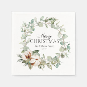 Cotton Winter Greenery Wandan God jul Pappersservett