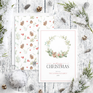 Cotton Winter Greenery Wandey God jul Holi Julkort