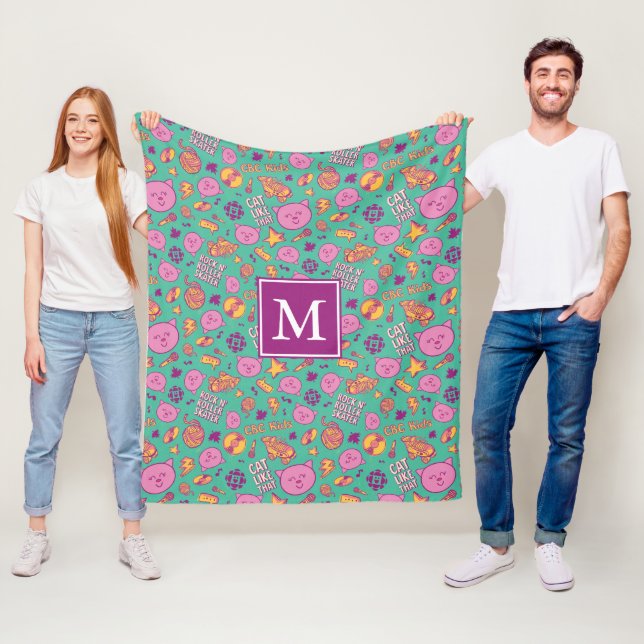 Cottonball Mönster Monogram Fleece Blanket (På plats)