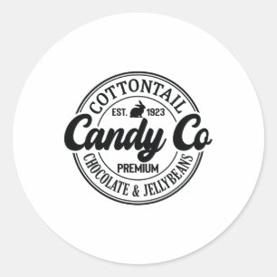Cottontail Candy Company Chocolate Cute Bunny Öste Runt Klistermärke