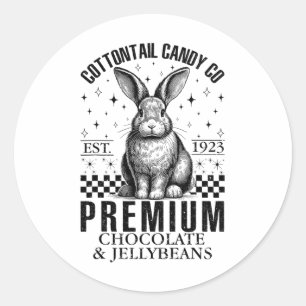 Cottontail Candy Company Choklad Söt Kanin Öst Runt Klistermärke