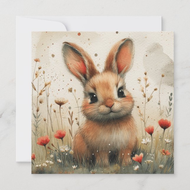 Cottontail Dreams: Bunny Stationery Set 📝 Digital Julkort (Framsida)