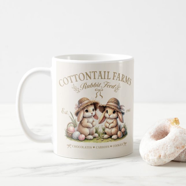 Cottontail Farms Antika Påskharar Kaffemugg (Med munk)