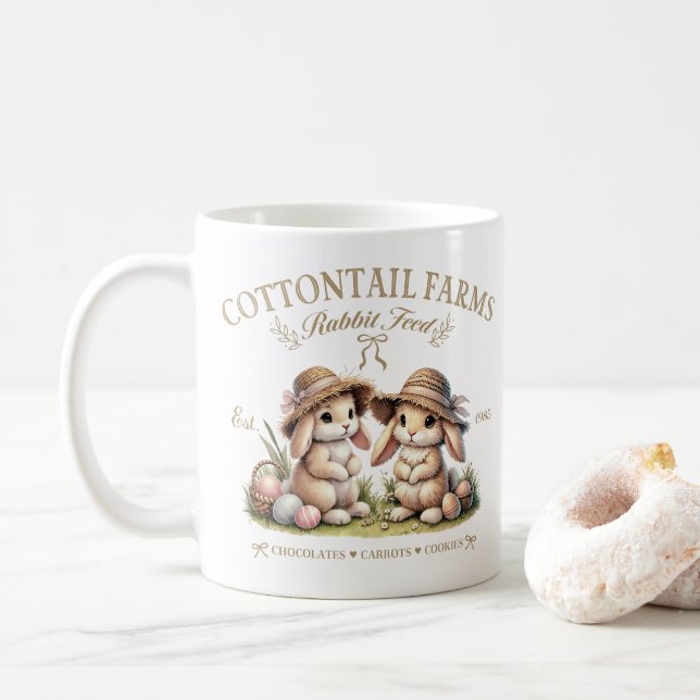 Cottontail Farms Vintage Easter Bunnies Kaffemugg (Med munk)