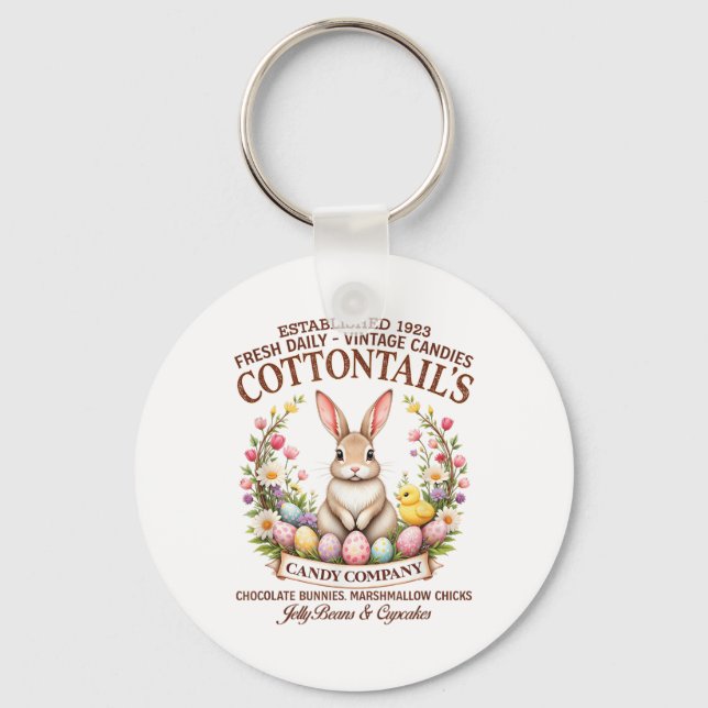 Cottontail's Candy Co. Vintage Påskhare Påsk Nyckelring (Framsida)