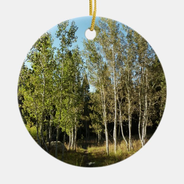 Cottonwood Along Moose Ponds Trail vid Grand Teton Julgransprydnad Keramik (Framsidan)