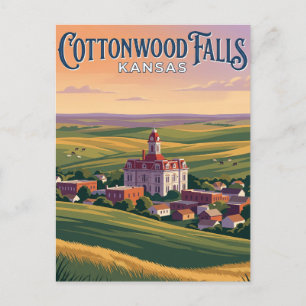Cottonwood Falls Kansas Vykort