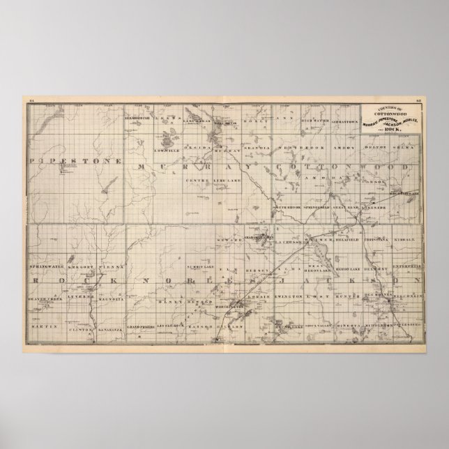 Cottonwood Murray, Pipestone County, Minnesota Poster (Framsidan)