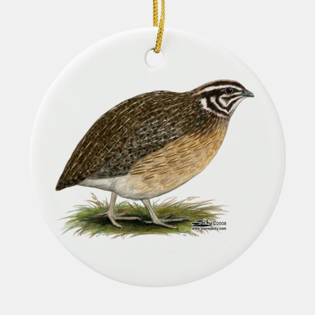 Coturnix Farao Vaktel Julgransprydnad Keramik (Framsidan)