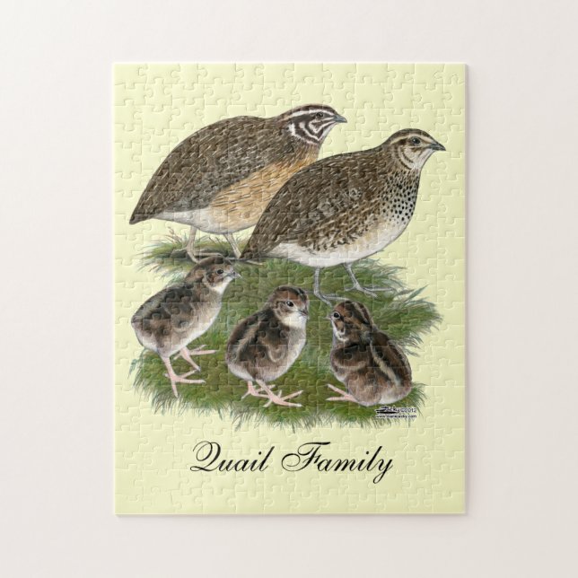 Coturnix Quail Family Pussel (Vertikal)