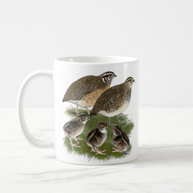 Coturnix Vaktelfamilj Kaffemugg (Vänster)