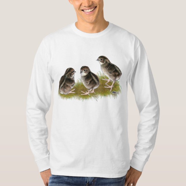 Coturnix-vaktelkycklingar Tee Shirt (Framsida)