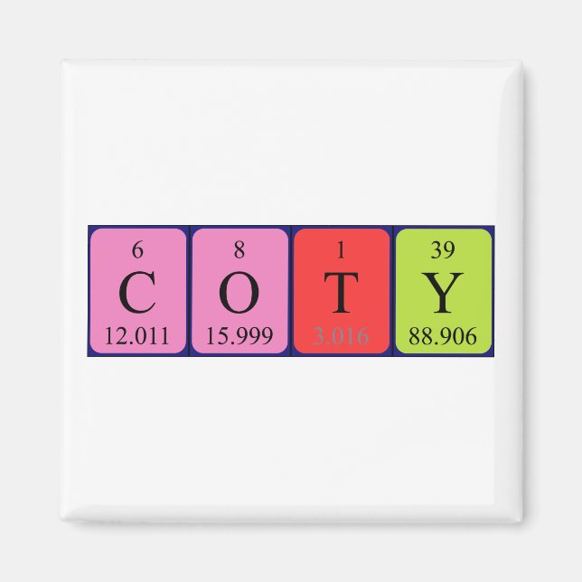Coty Periodisk magnet bord namn (Framsidan)