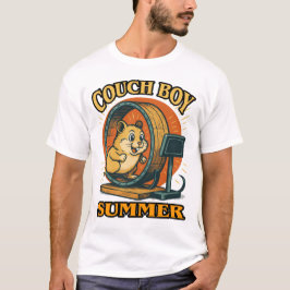 Couch Boy Sommar — Lata Vibbar Hamster i Rörelse T Shirt
