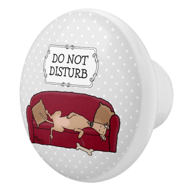 Couch Greyhound (fawn) Hund Lazy Sleeping Funny Knopp (Höger)