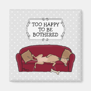 Couch Greyhound (fawn) Hund Lazy Sleeping Funny Magnet