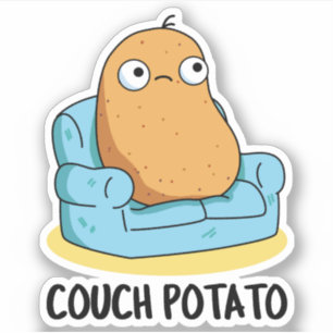Couch Potato Funny Potato Pun Klistermärken